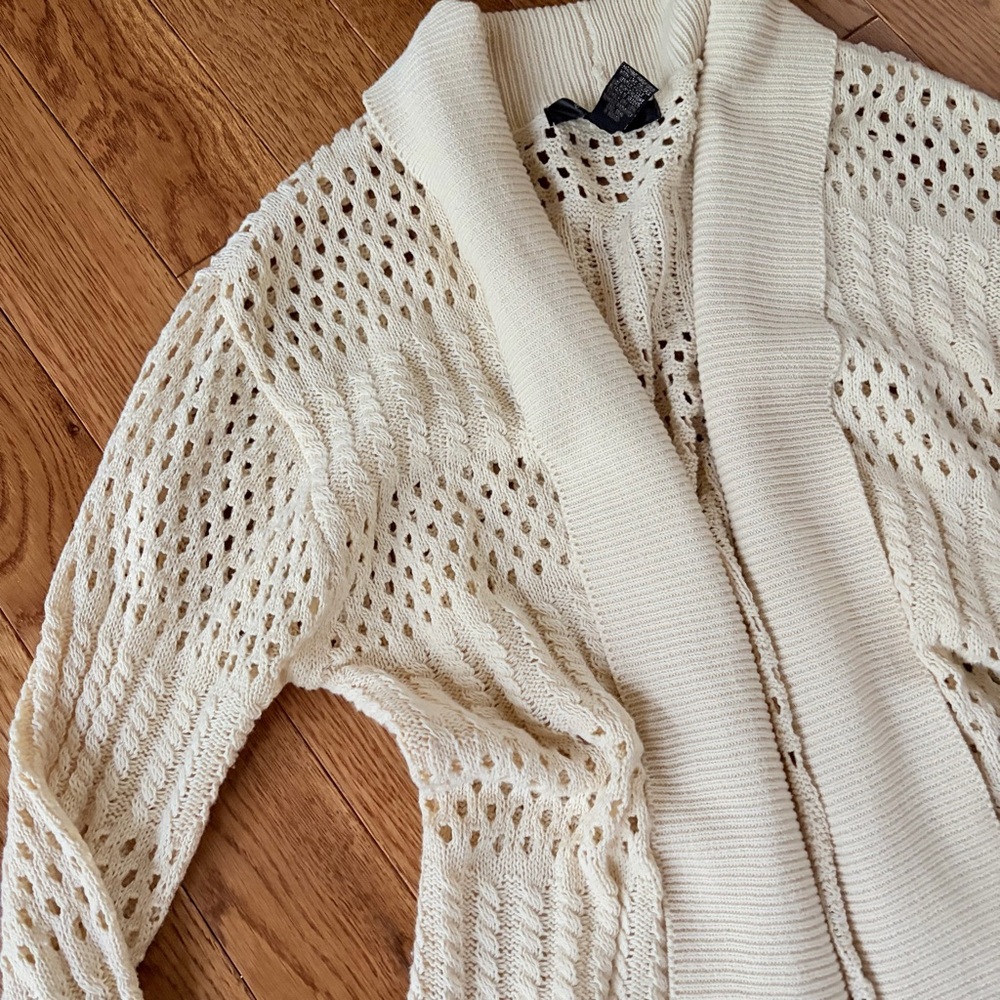 🐦‍🔥2 for $20🐦‍🔥 Y2K 89th & Madison Cream Collared Sweater Cardigan
